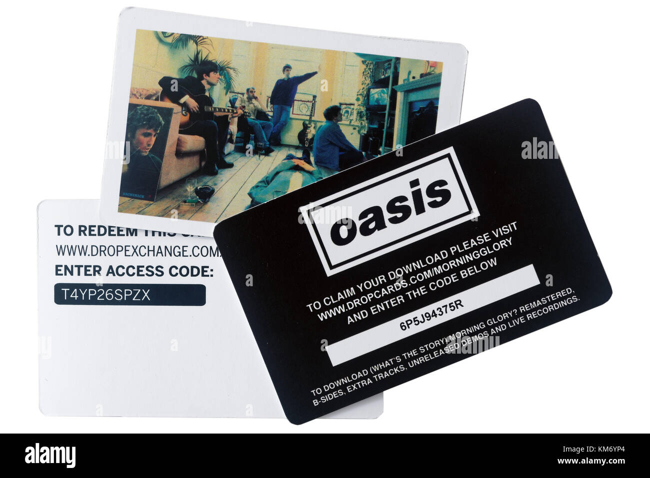 Oasis digital album download cards included when you buy a vinyl record  Stock Photo - Alamy