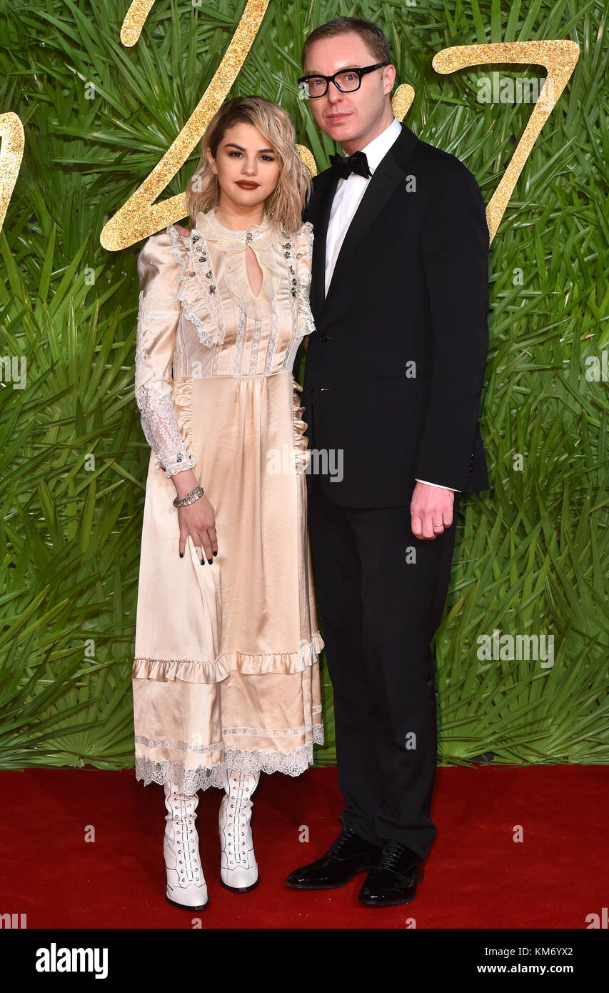 Selena Gomez and Stuart Vevers attending the Fashion Awards 2017, in