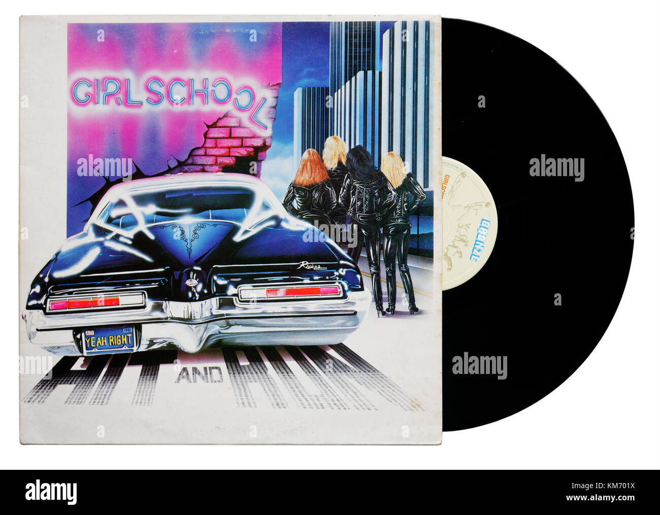 Girlschool Hit and Run album Stock Photo