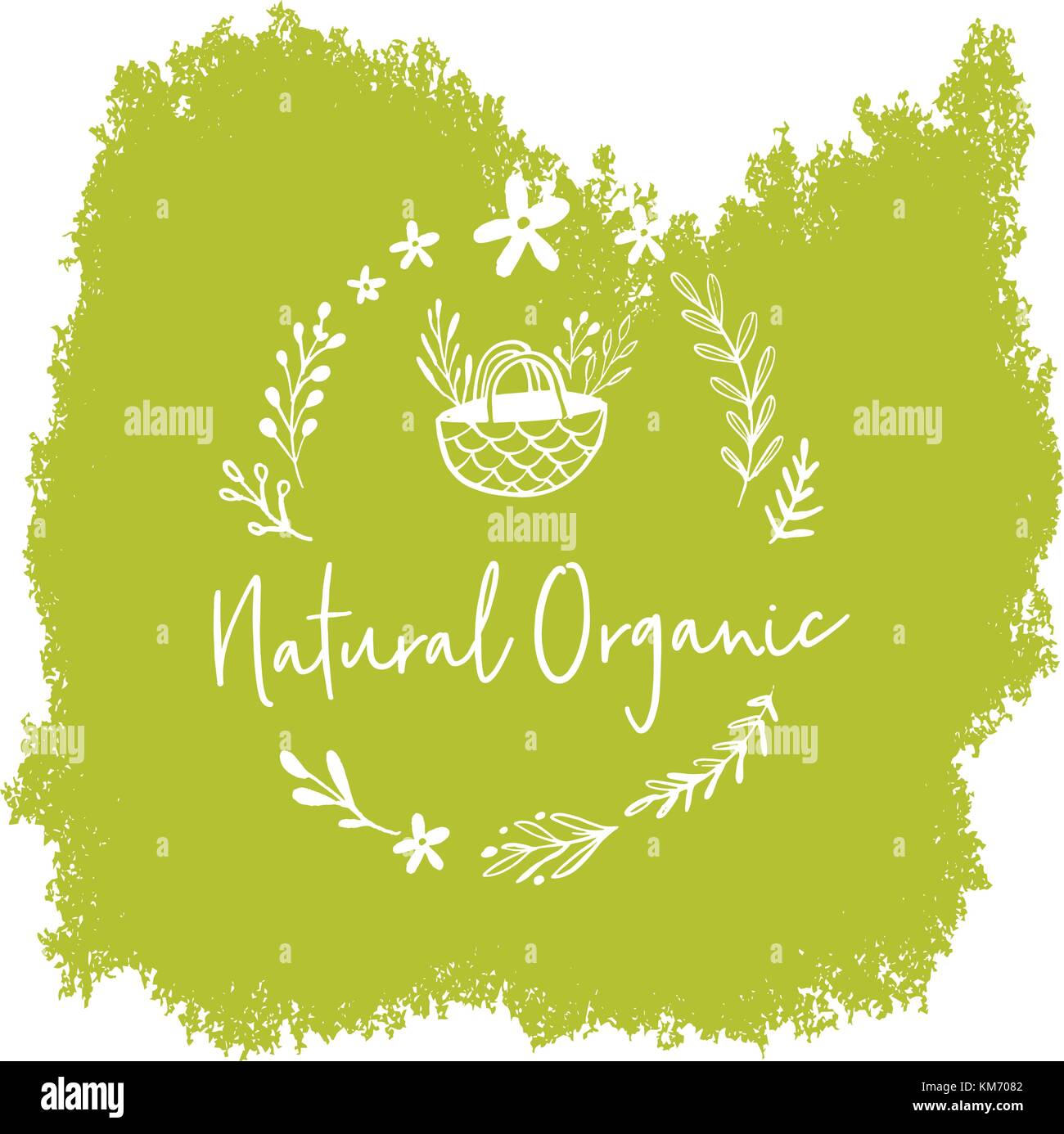 Hand drawn labels and elements collection for organic food and drink ...