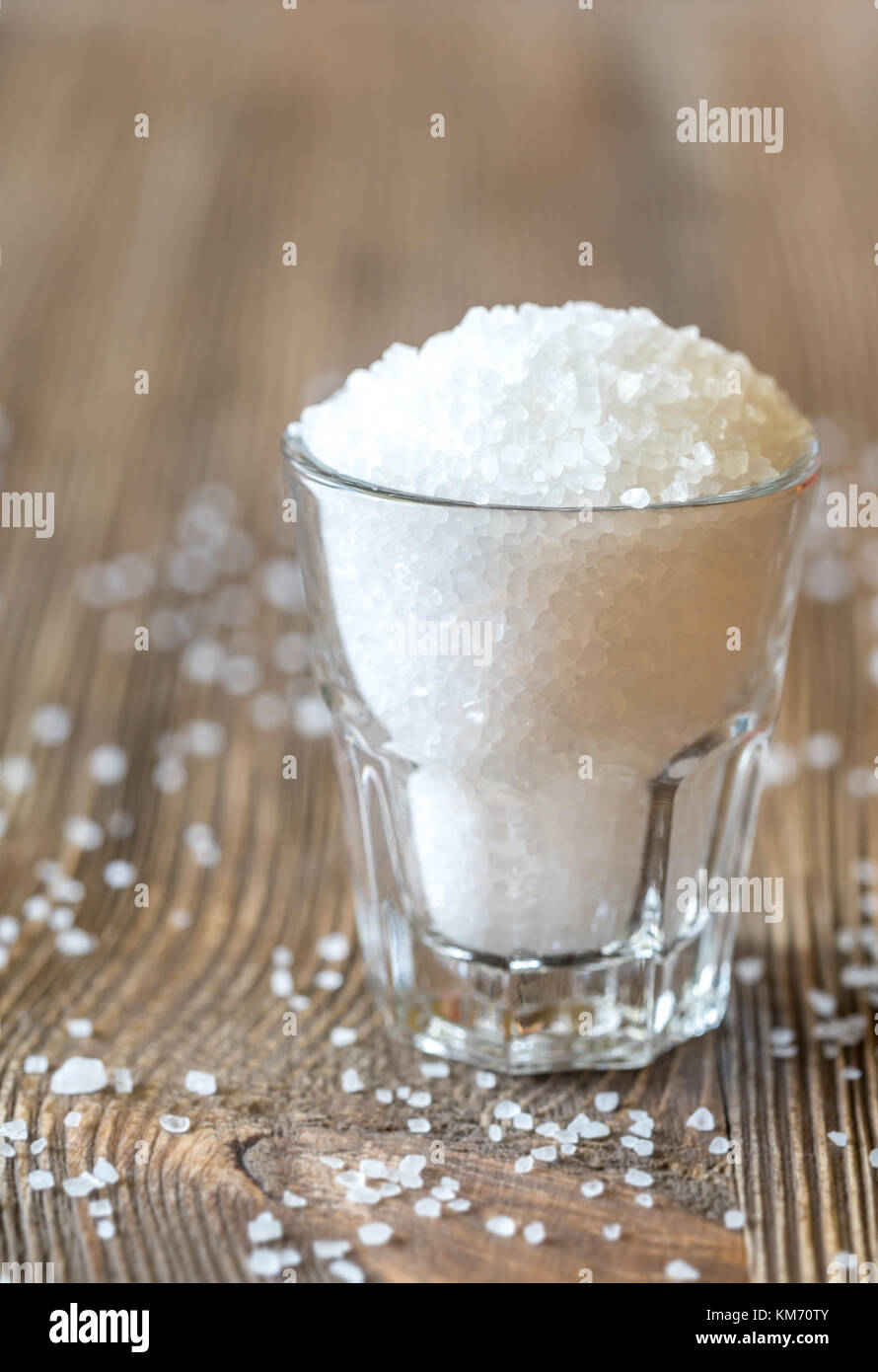 Glass of sea salt Stock Photo - Alamy