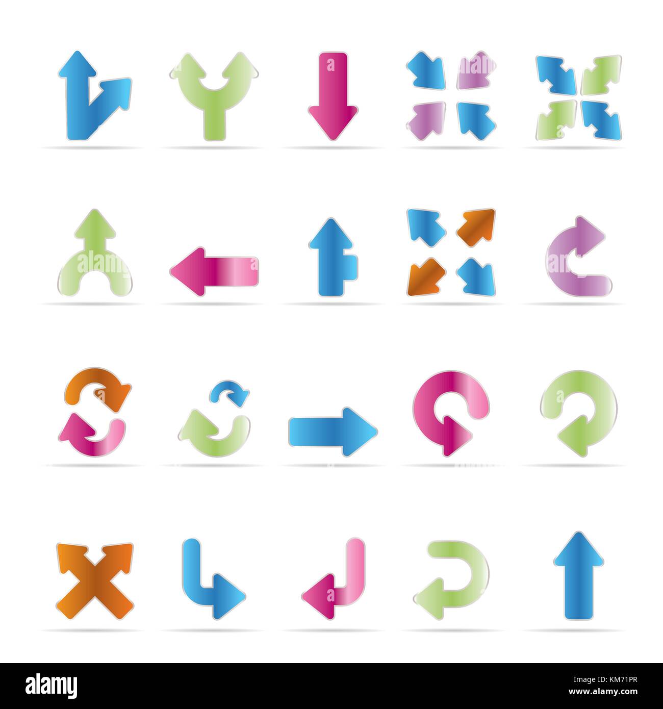 Application, Programming, Server and computer icons - Arrows - vector Icon Set 3 Stock Vector
