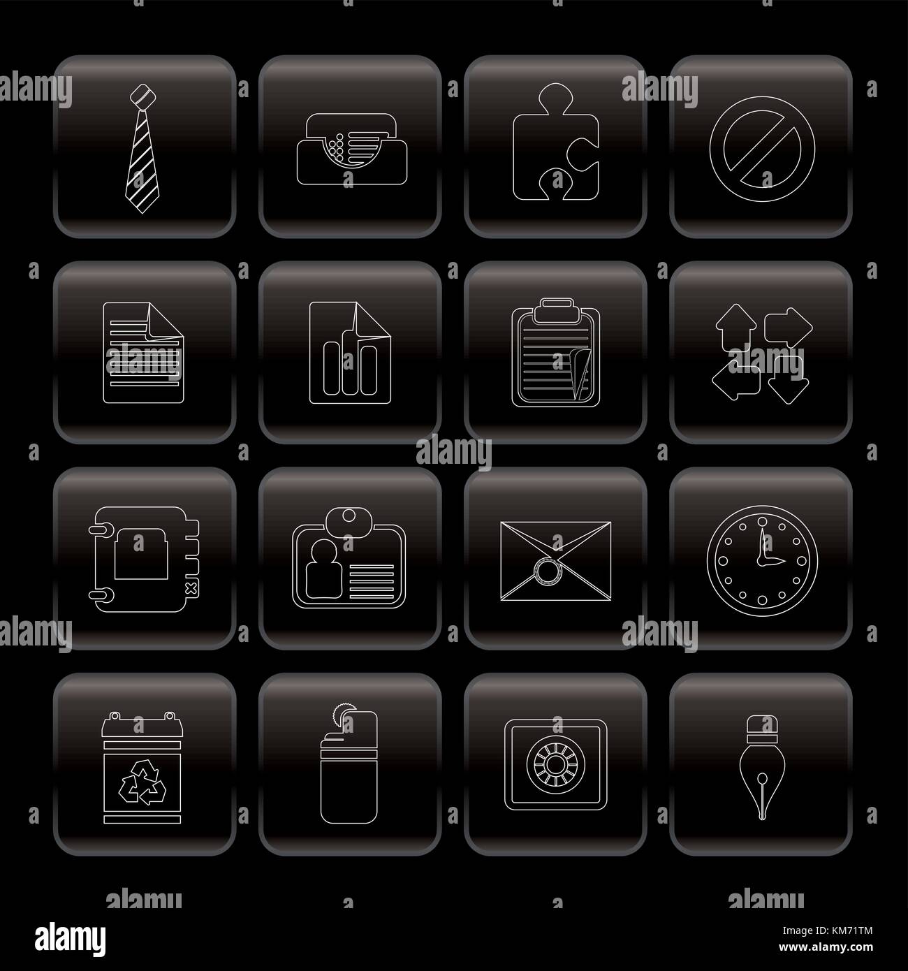 Line Business and Office Icons - Vector Icon Set Stock Vector Image ...