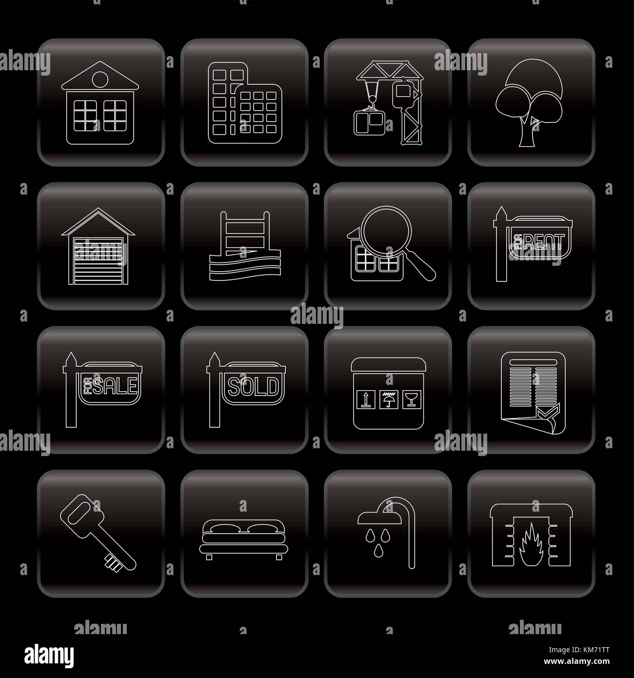 Line Real Estate Icons - Vector Icon Set Stock Vector Image & Art - Alamy