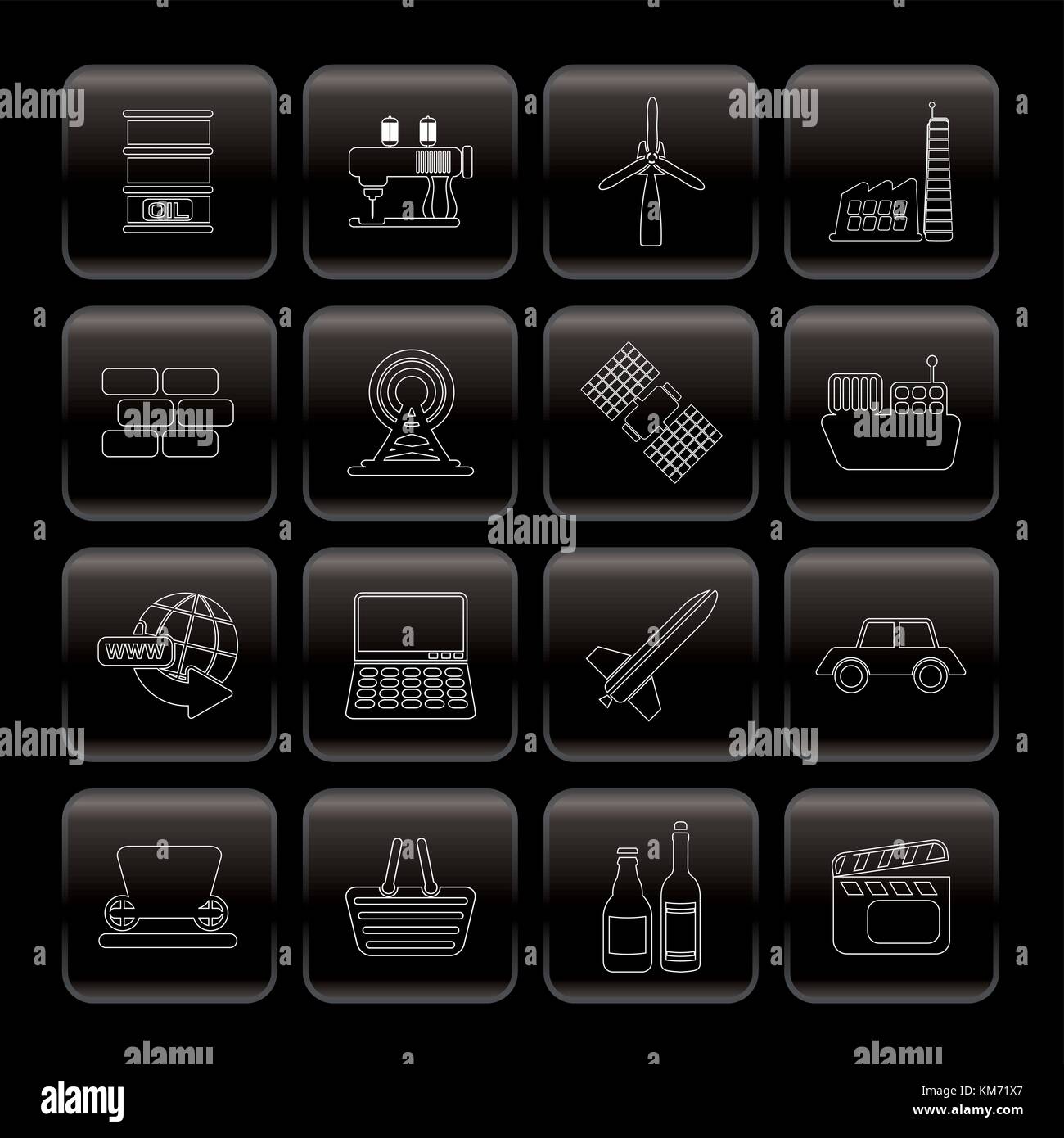 Line Business and industry icons - Vector Icon Set Stock Vector Image ...