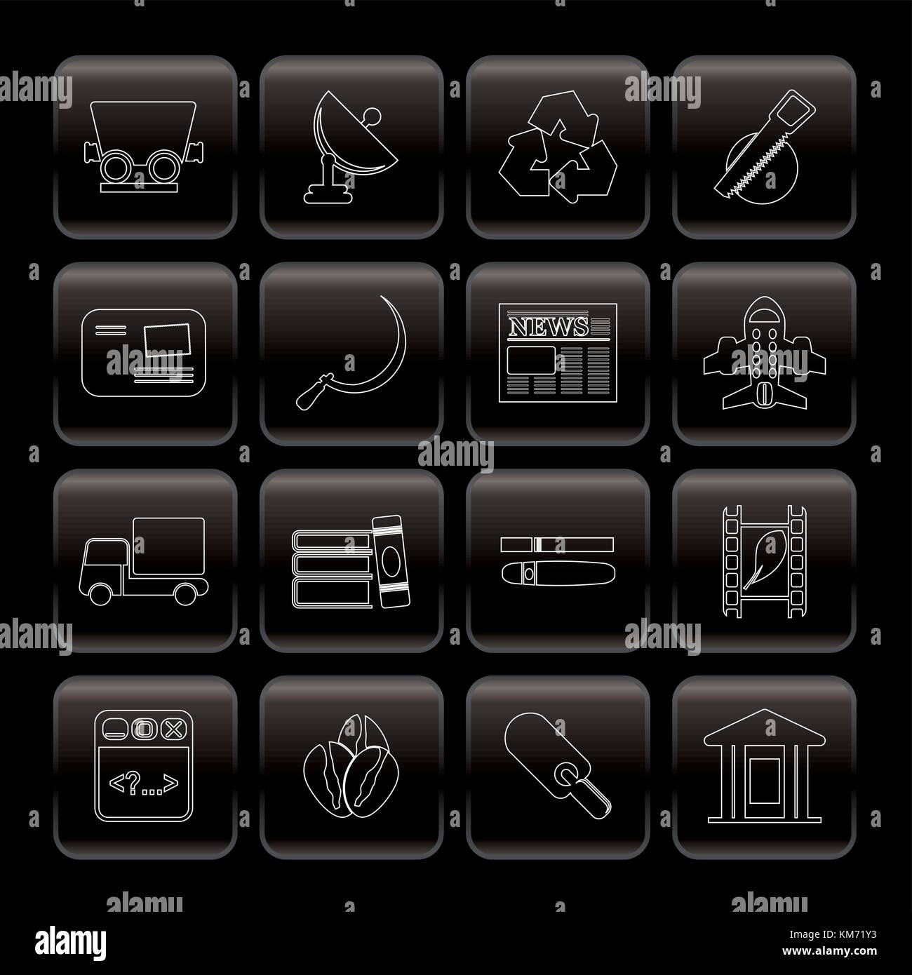 Line Business and industry icons - Vector Icon set 2 Stock Vector Image ...