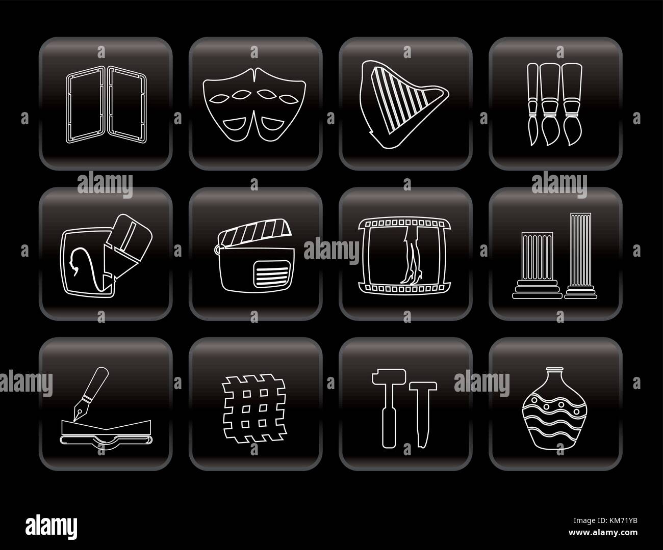 different kind of Art Icons - Vector Icon Set Stock Vector Image & Art ...