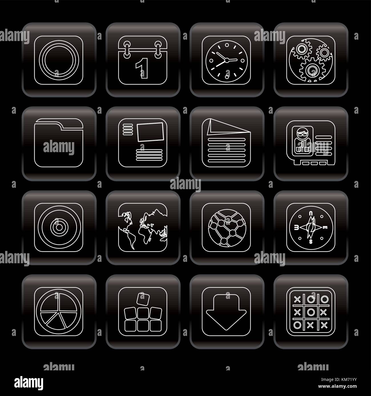 Line Mobile Phone, Computer and Internet Icons - Vector Icon Set Stock ...