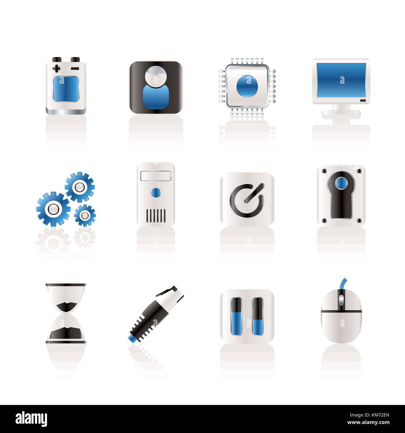 Computer and mobile phone elements icon - vector icon set Stock Vector ...