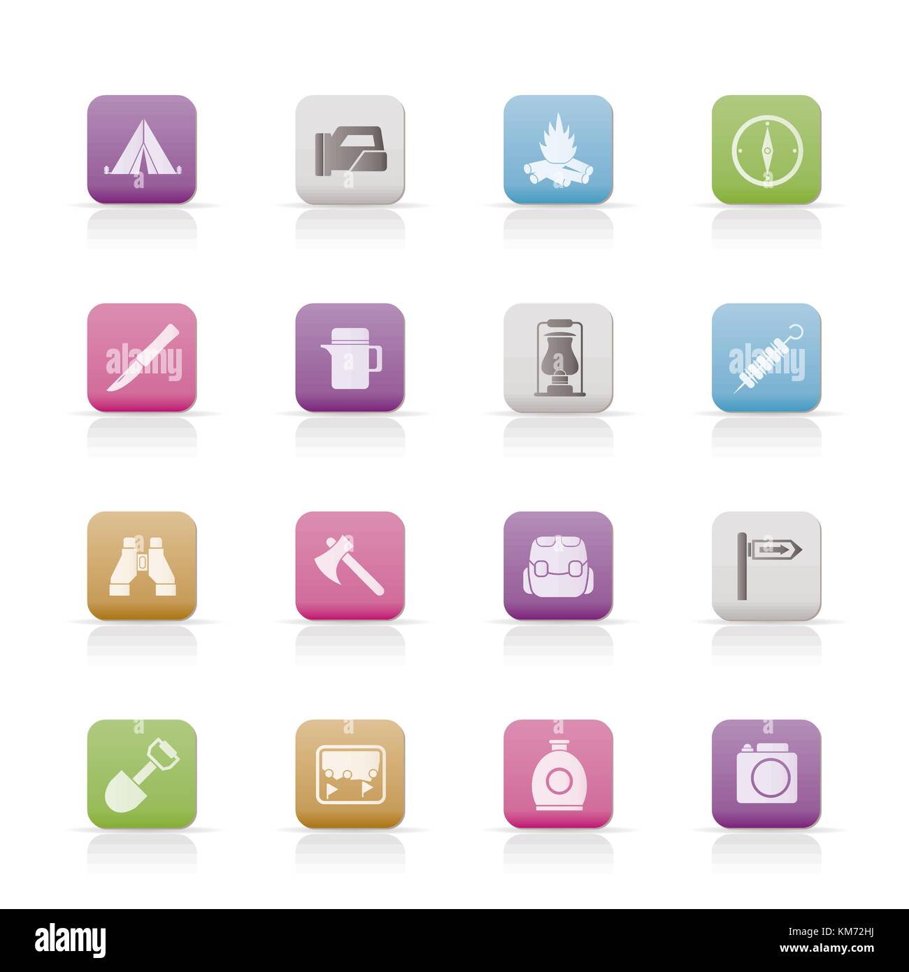 tourism and hiking icons - vector icon set Stock Vector Image & Art - Alamy