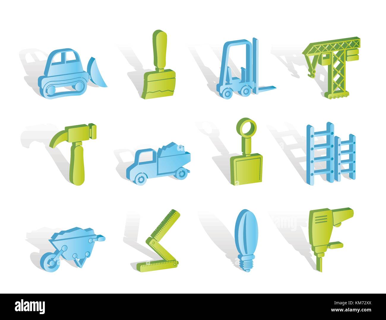 Building and Construction equipment icons - Vector Icon Set Stock Vector