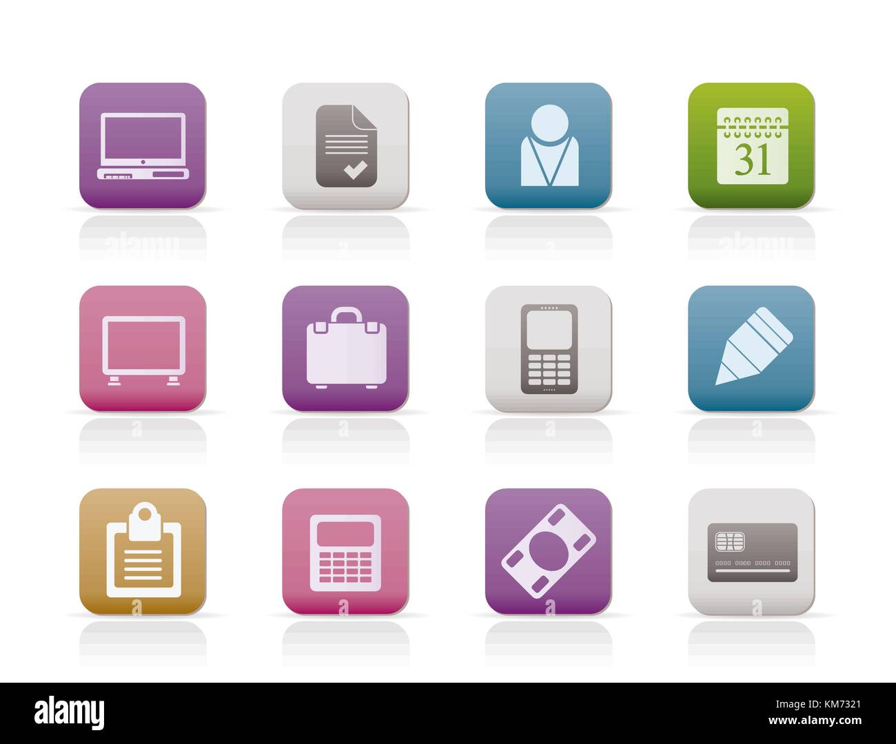 Business and office icons - vector icon set Stock Vector Image & Art ...