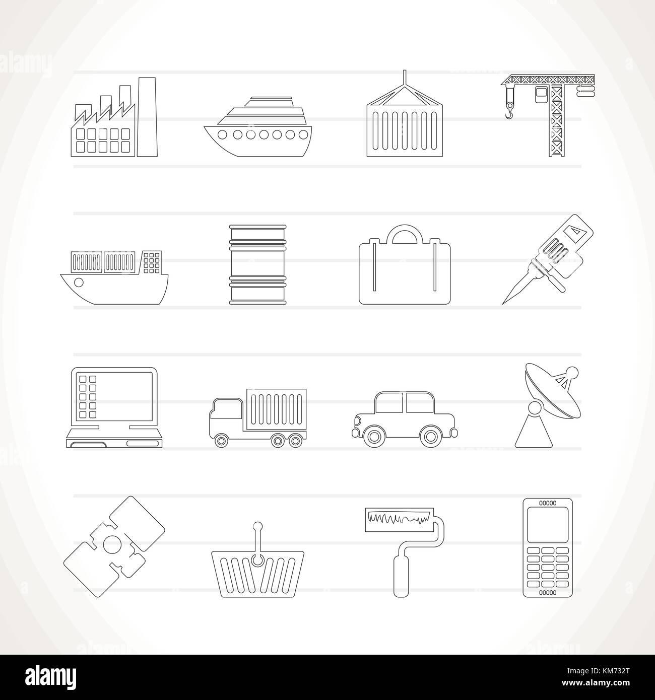 Industry and Business icons - vector icon set Stock Vector Image & Art ...