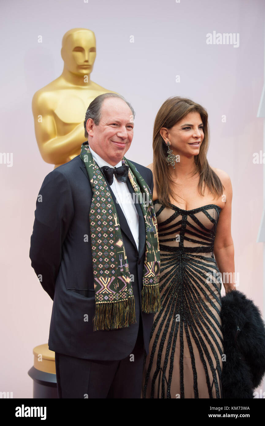 HOLLYWOOD, CA - FEBRUARY 22:  Hans Zimmer arrives at the 87th Annual Academy Awards at Hollywood & Highland Center on February 22, 2015 in Hollywood, California.   People:  Hans Zimmer Stock Photo