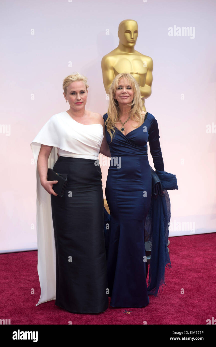 HOLLYWOOD, CA - FEBRUARY 22:  Patricia Arquette and Rosanna Arquette attendst the 87th Annual Academy Awards at Hollywood & Highland Center on February 22, 2015 in Hollywood, California.   People:  Patricia Arquette and Rosanna Arquette Stock Photo