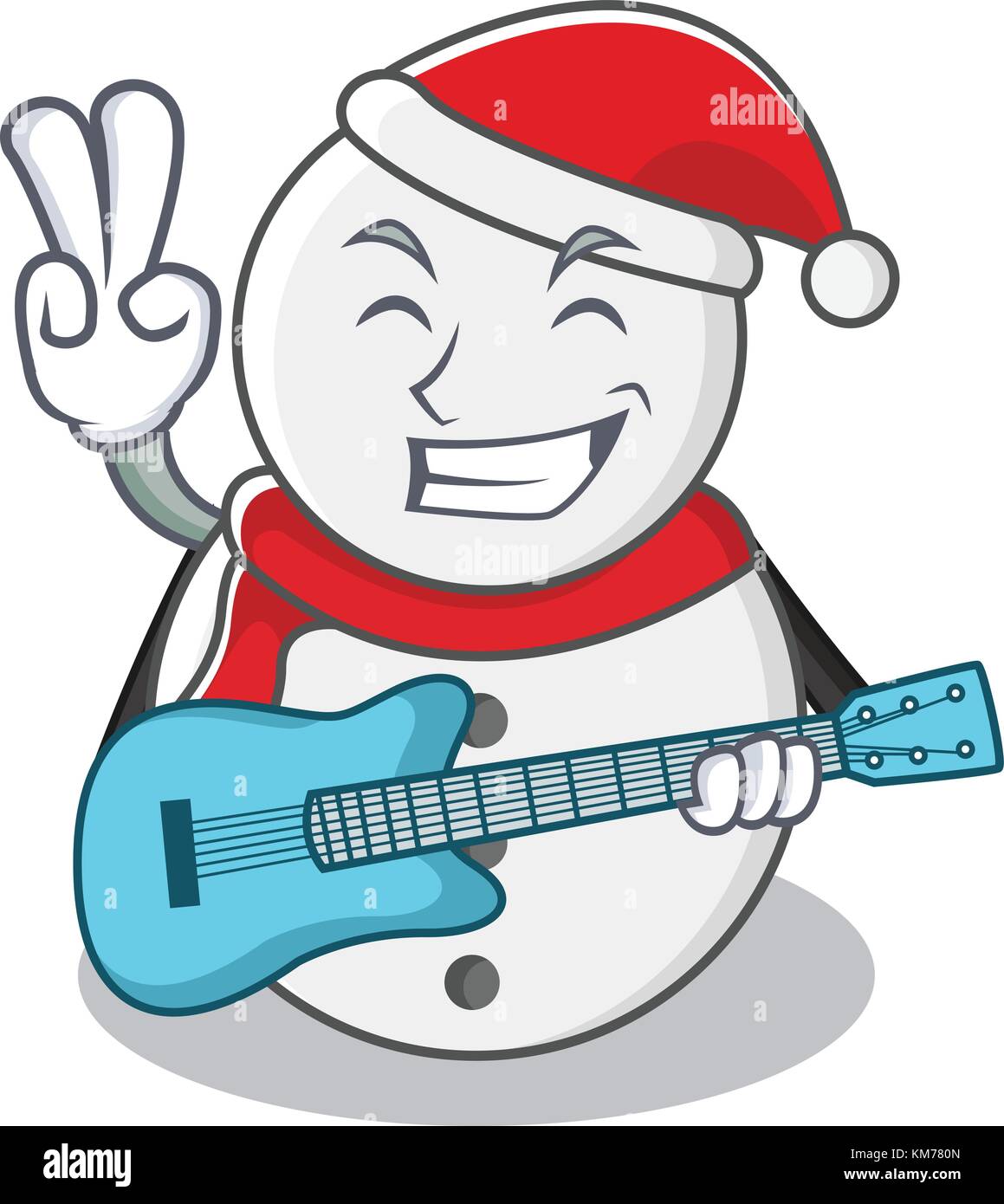 With guitar snowman character cartoon style Stock Vector Image & Art ...