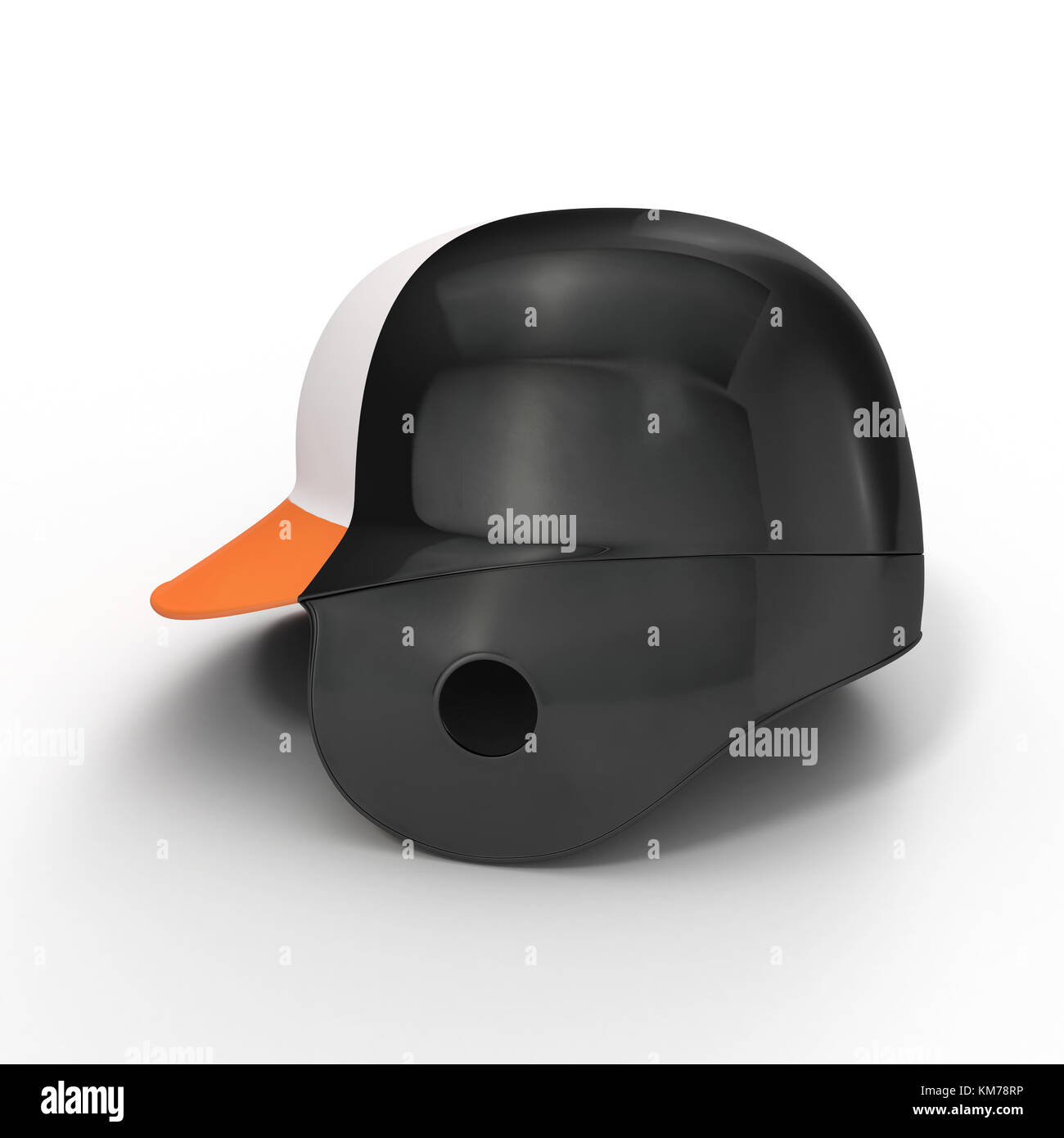 Black baseball helmet on white. 3D illustration Stock Photo Alamy