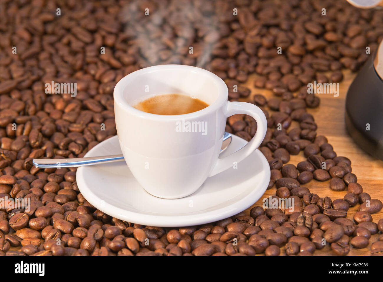 Espresso preparation at home Stock Photo
