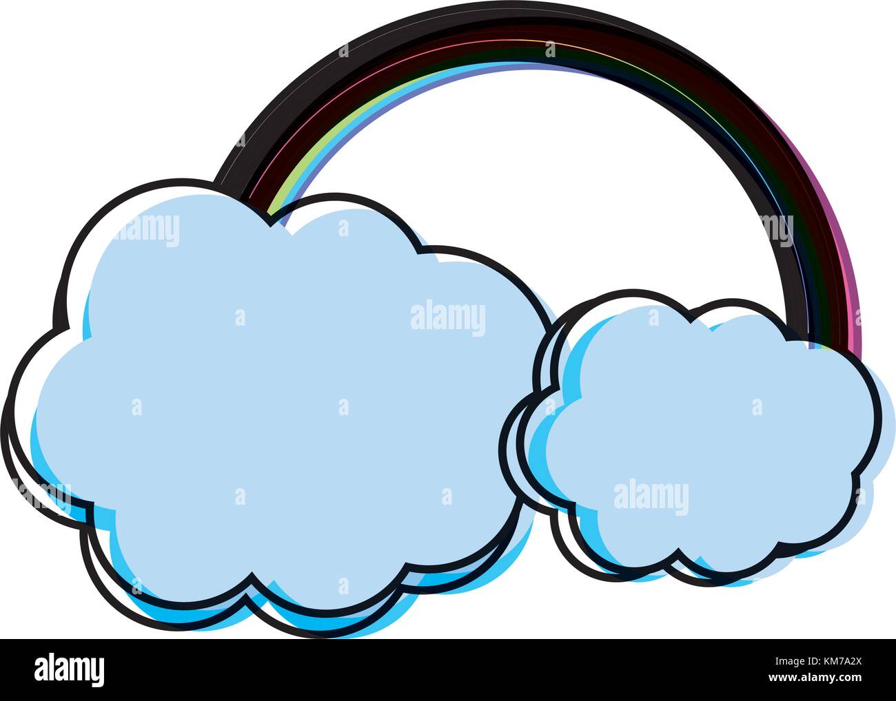 rainbow with cloud vector illustration Stock Vector Image & Art - Alamy