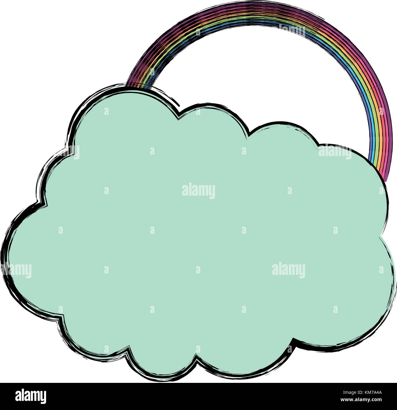 rainbow with cloud vector illustration Stock Vector Image & Art - Alamy