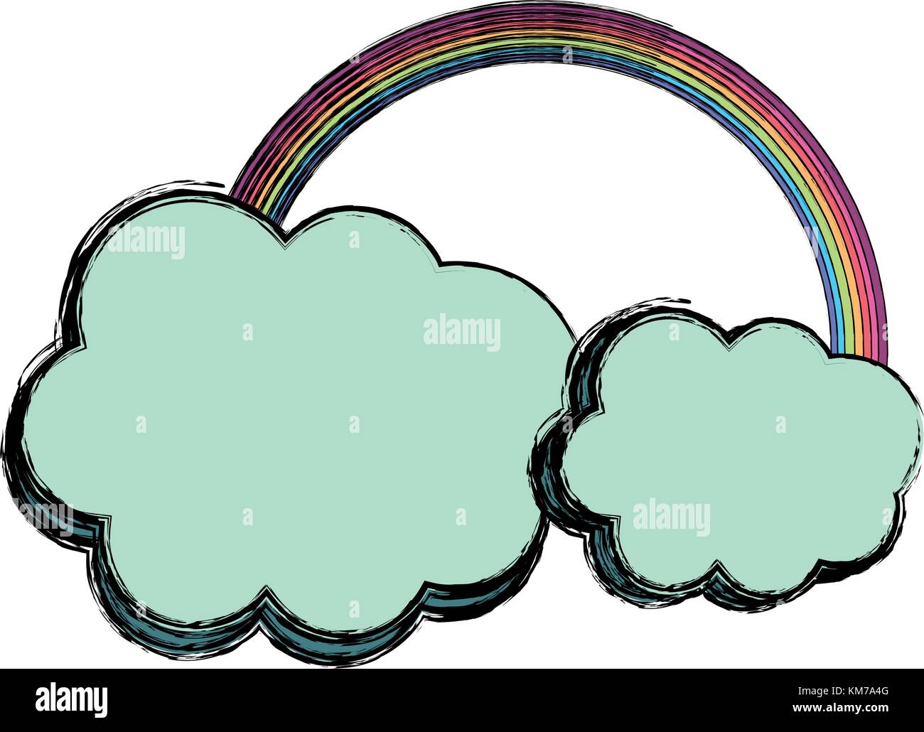 rainbow with cloud vector illustration Stock Vector Image & Art - Alamy