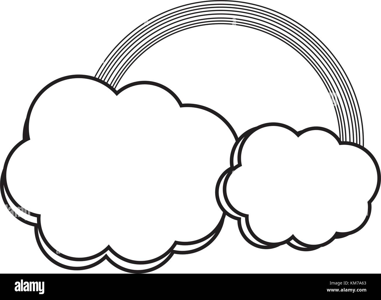 rainbow with cloud vector illustration Stock Vector Image & Art - Alamy