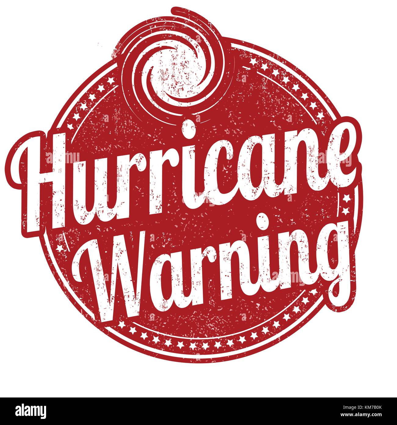 Hurricane warning grunge rubber stamp on white background, vector illustration Stock Vector