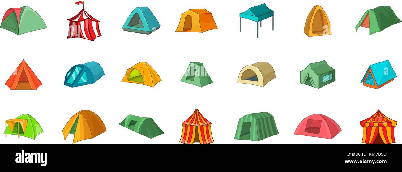 Tent icon set, cartoon style Stock Vector Image & Art - Alamy
