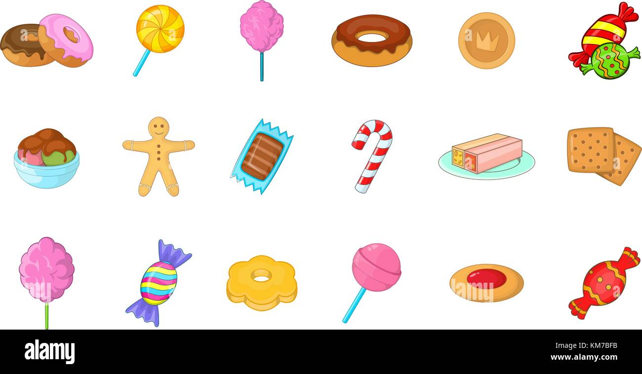 Candy icon set, cartoon style Stock Vector Image & Art - Alamy