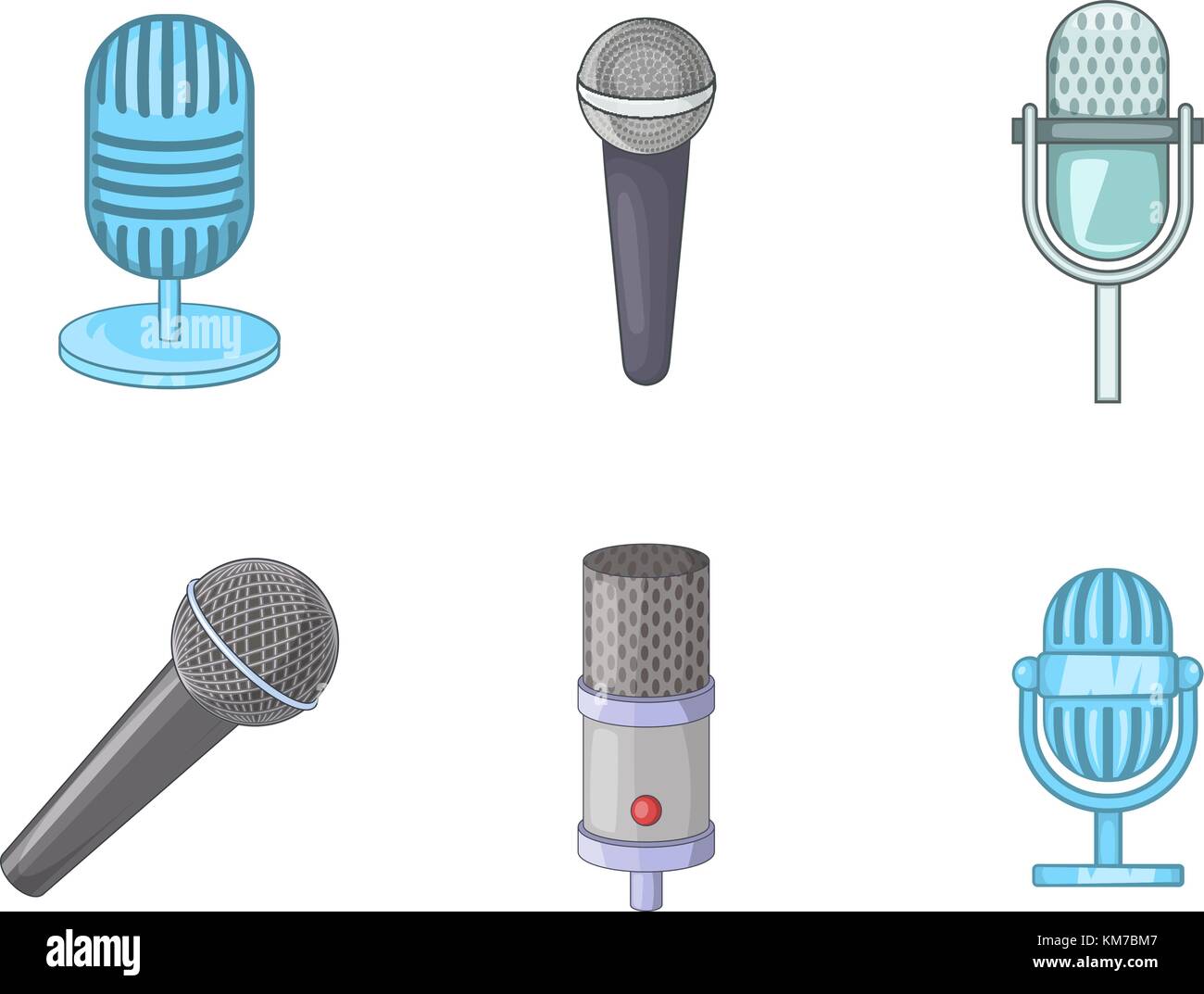 Microphone icon set, cartoon style Stock Vector Image & Art - Alamy