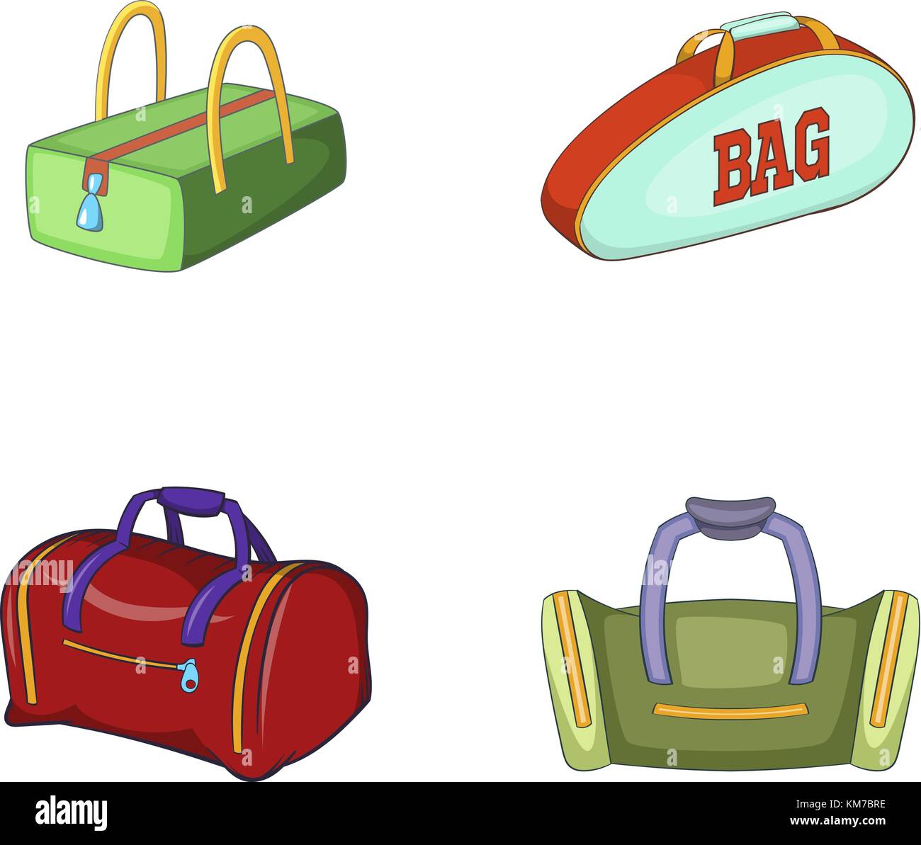 Sport bag icon set, cartoon style Stock Vector Image & Art Alamy
