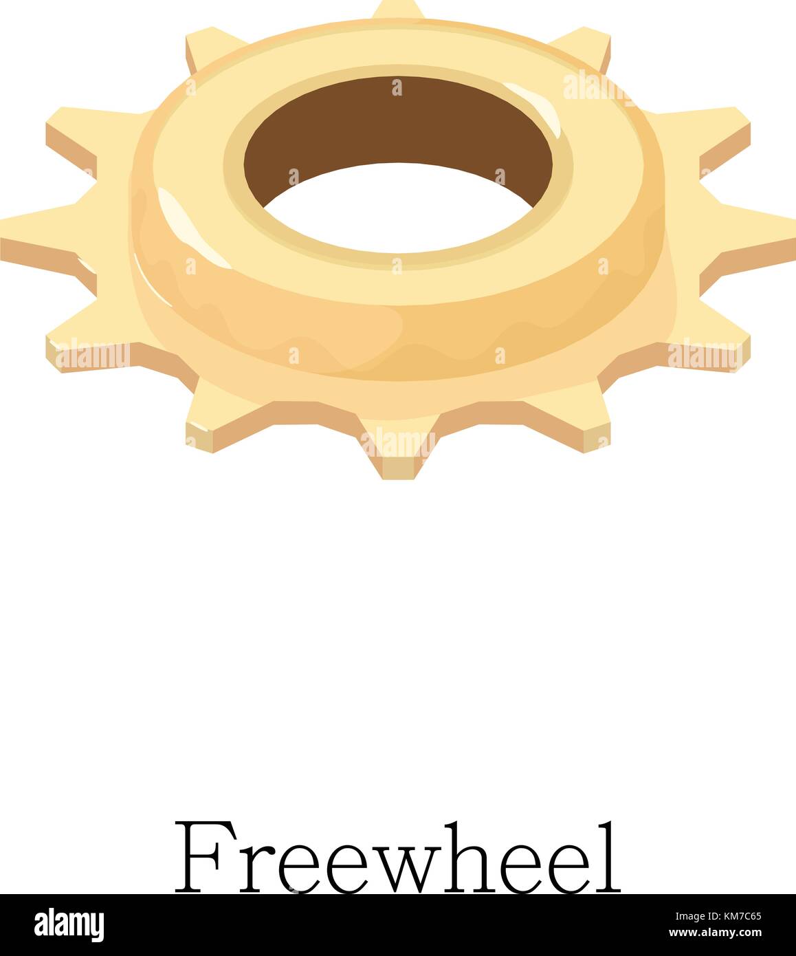 Freewheel icon, isometric 3d style Stock Vector