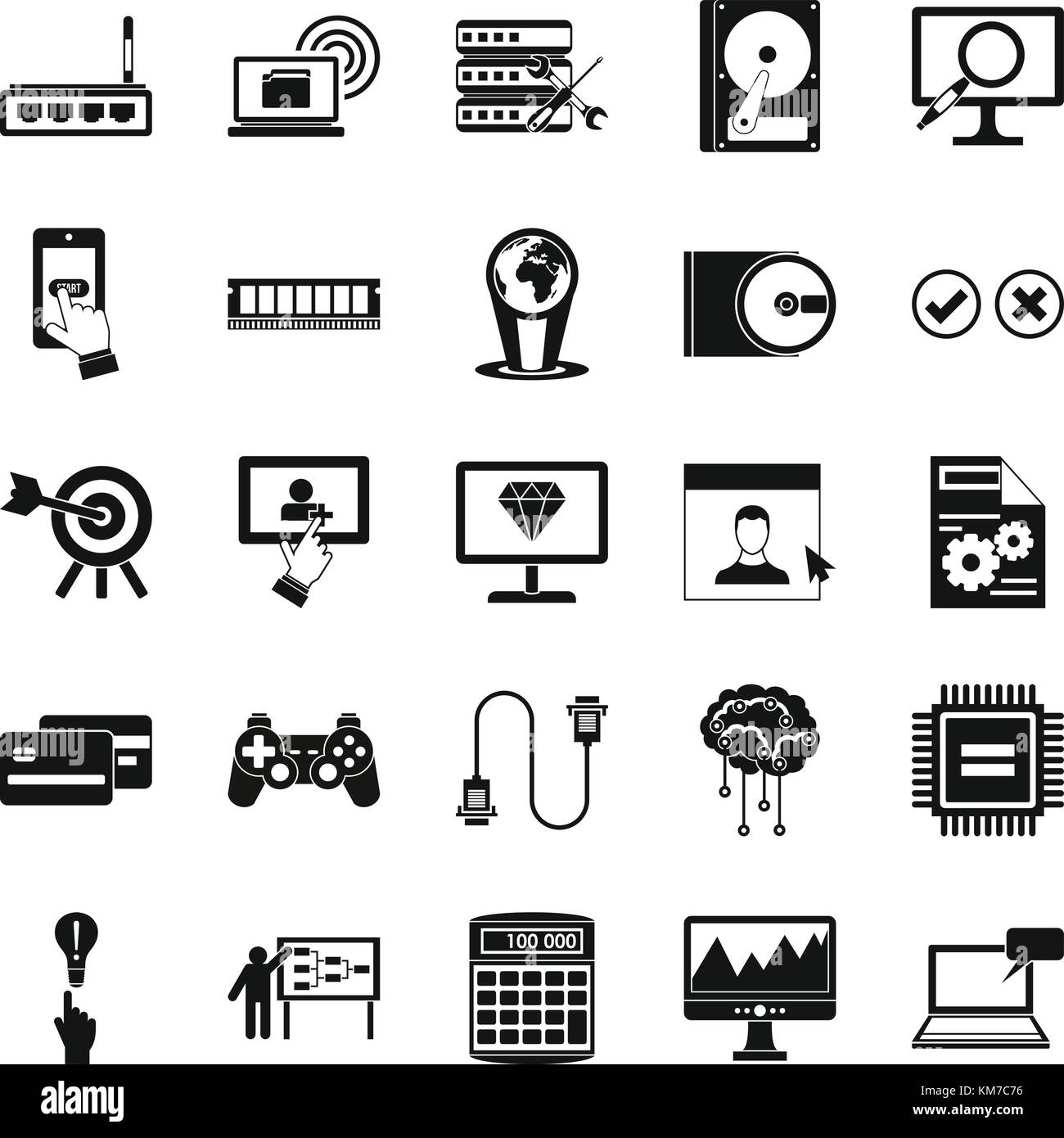 Site icons set, simple style Stock Vector Image & Art - Alamy
