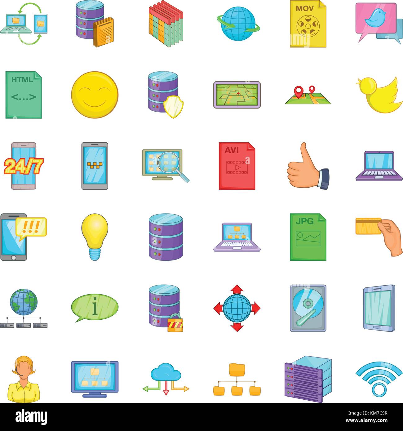 Seo icons set, cartoon style Stock Vector Image & Art - Alamy