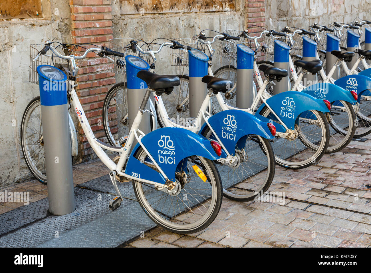 Málaga Bici Bicycle Rental Service, Spain Stock Photo