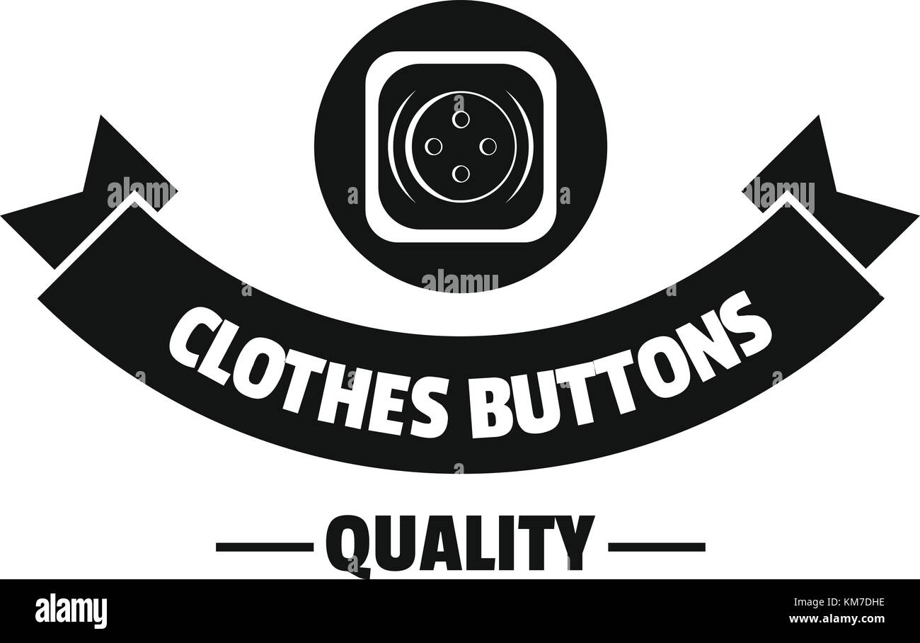 Clothes button retro logo, simple black style Stock Vector Image & Art ...