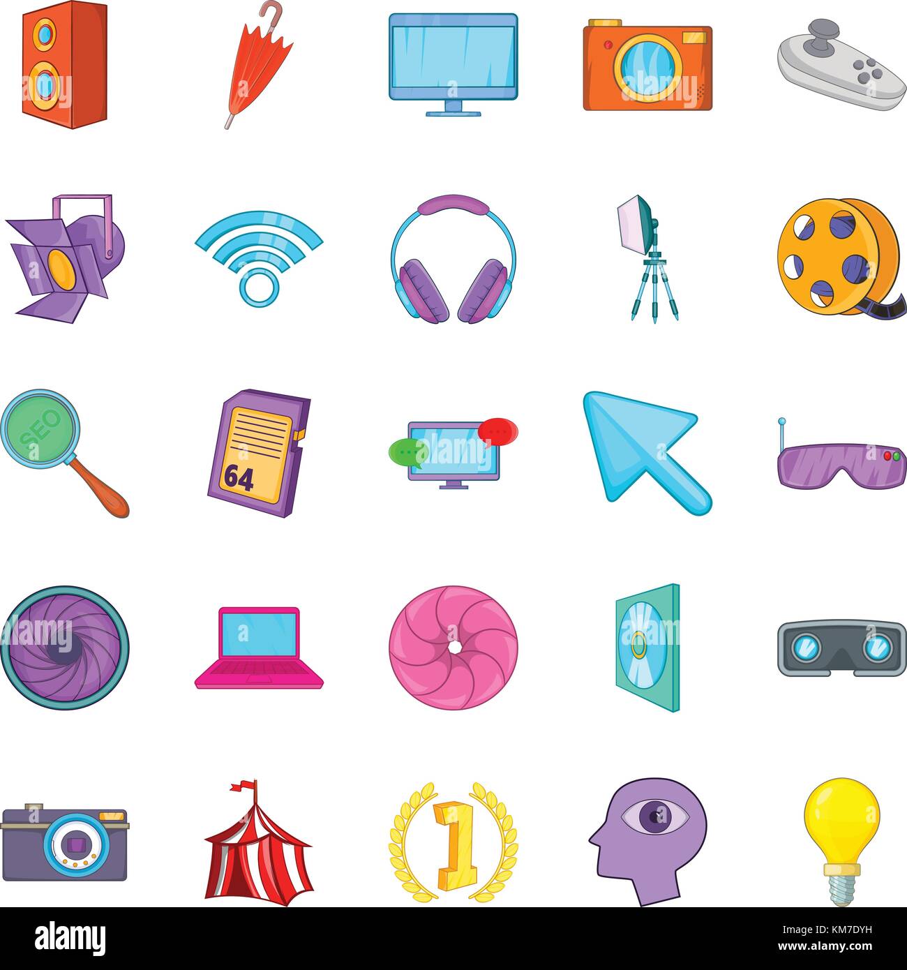 Data store icons set, cartoon style Stock Vector Image & Art - Alamy