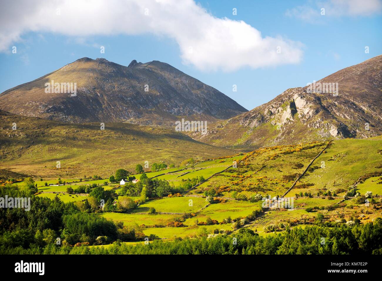 The Mourne Mountains, County Down, Northern Ireland. South over the