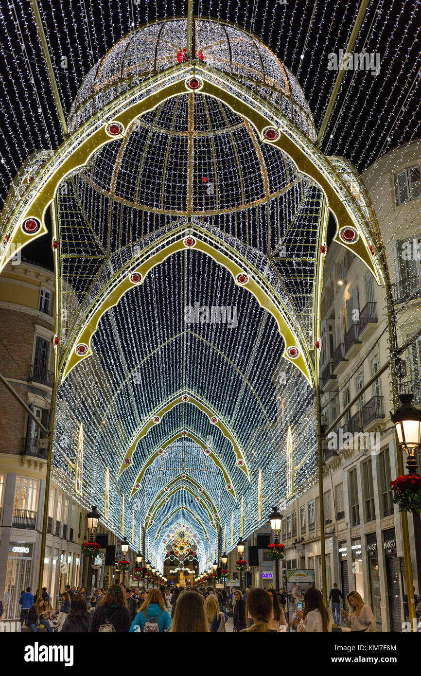 Christmas street lights, Malaga, Spain Stock Photo Alamy
