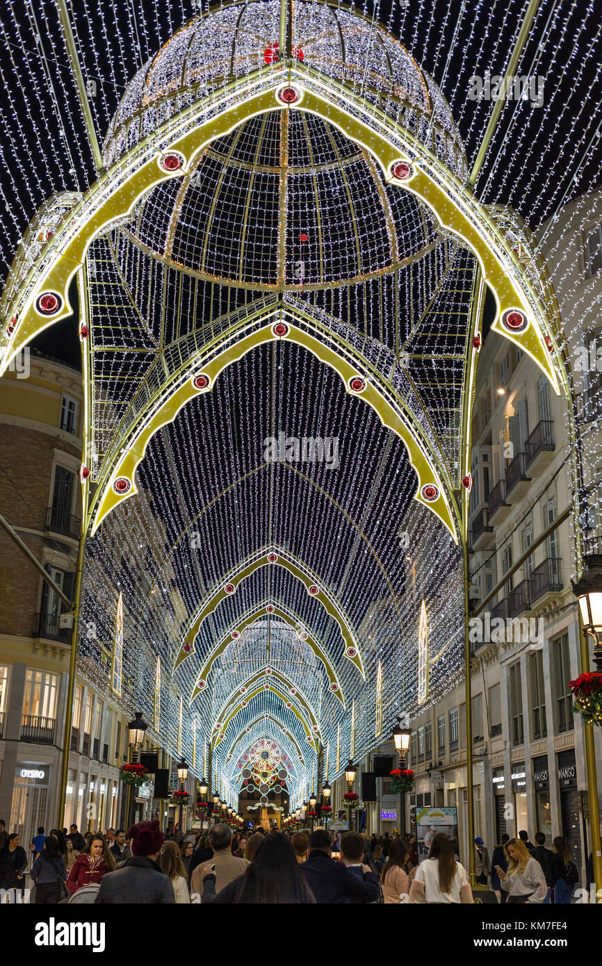 Christmas street lights, Malaga, Spain Stock Photo Alamy