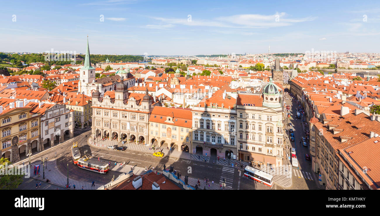 Tschechien, Prag, Stadtansicht, Kleinseite, Platz Kleinseitner Ring, Strassenbahn, öffentlicher Nahverkehr Stock Photo