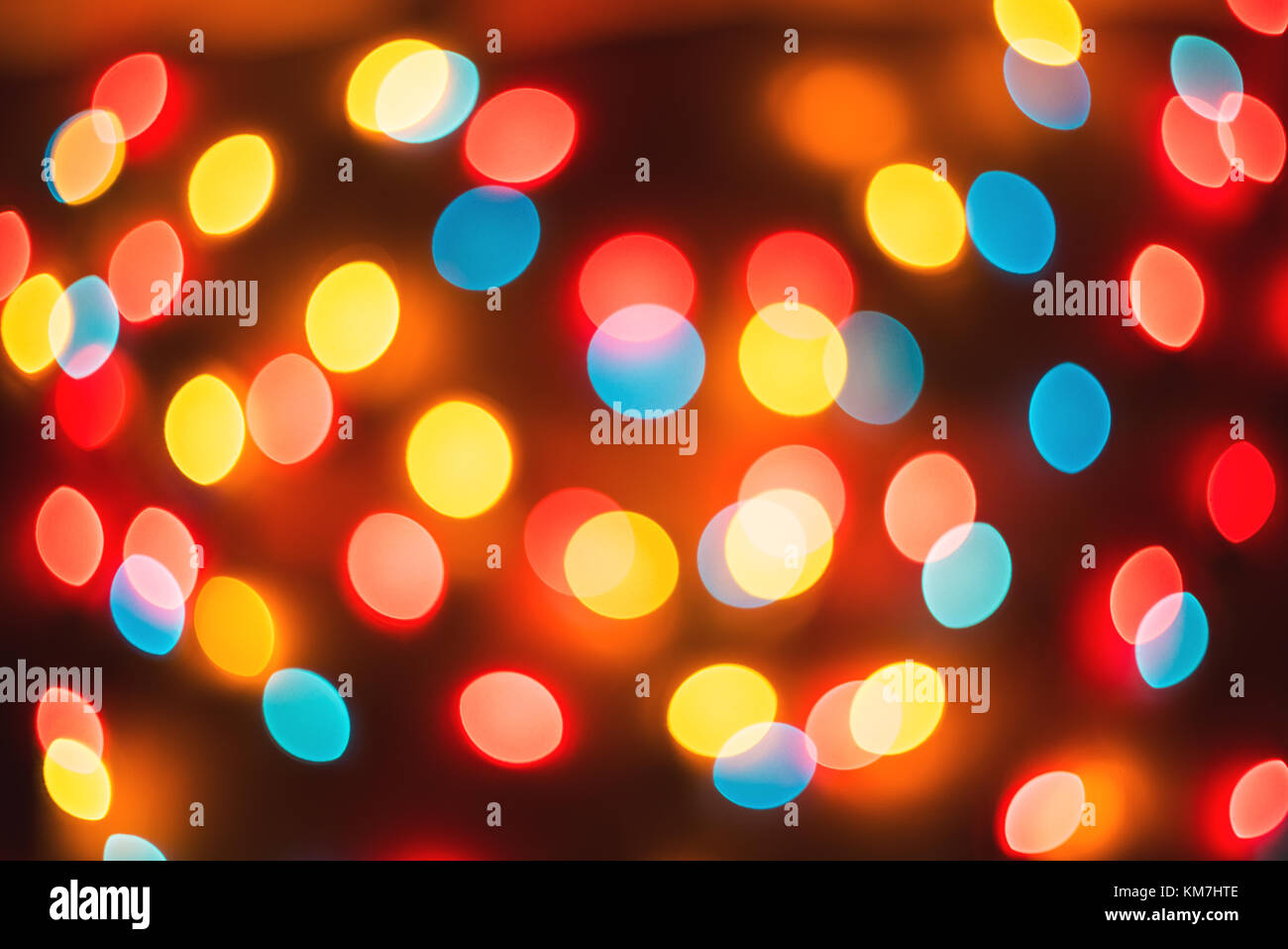 Bokeh. New Year bokeh background. Christmas abstract background with colorful bokeh defocused lights for holiday design. Concept. Blurred garland Stock Photo