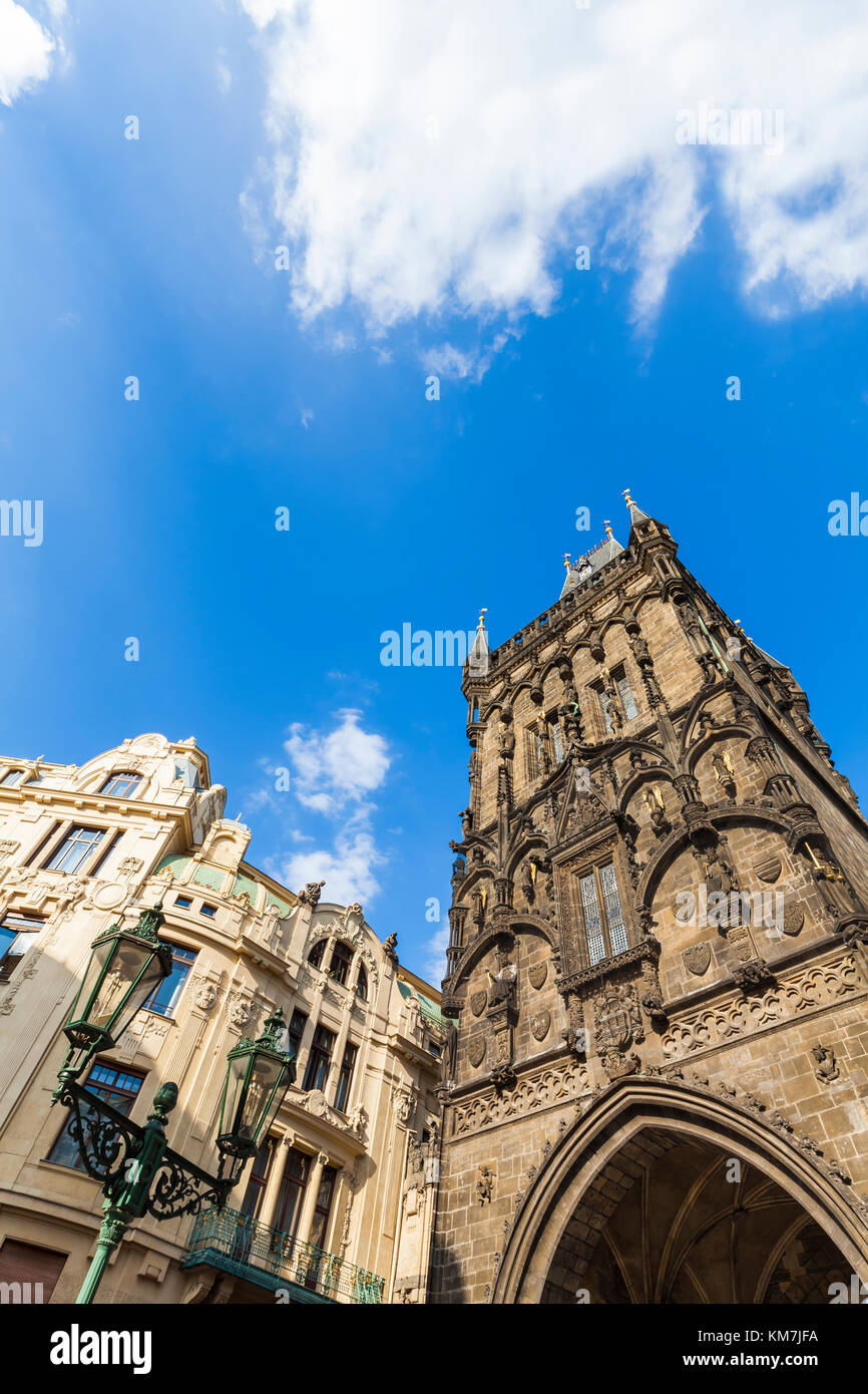 Tschechien, Prag, Altstadt, Repräsentationshaus, Jugendstil, Pulverturm, Teil der Befestigungsanlage, Stadttor Stock Photo