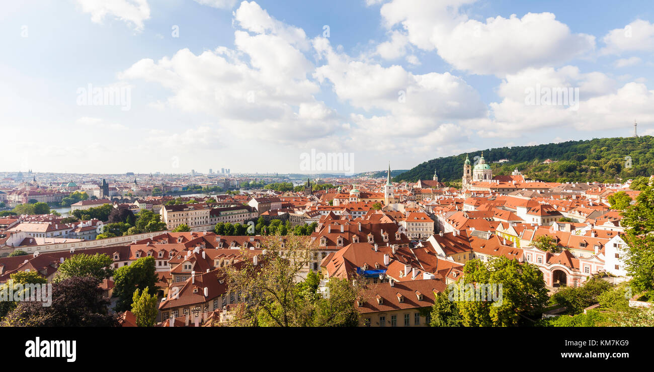 Tschechien, Prag, Moldau, Stadtansicht, Kleinseite, Kirche St. Nikolaus, Skyline, Panorama Stock Photo