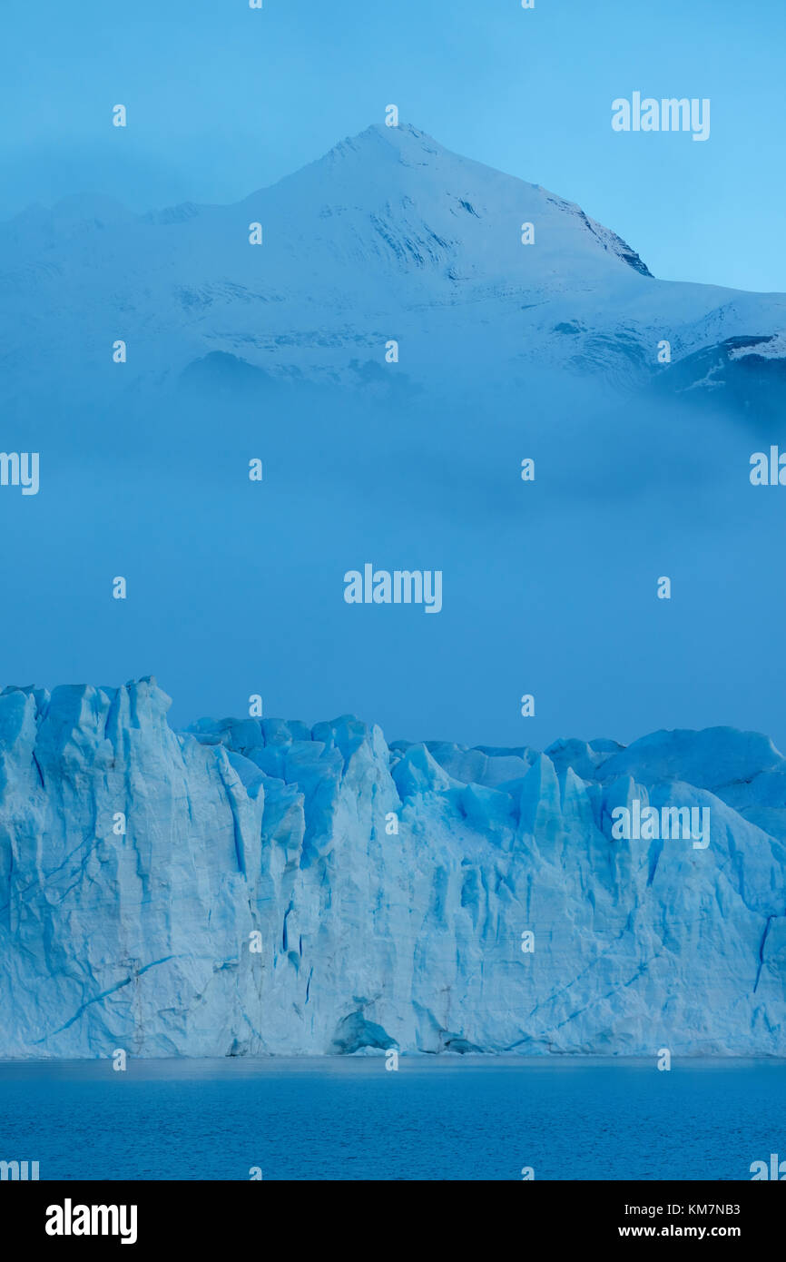 Terminal face of Perito Moreno Glacier, and Lago Argentino, Parque Nacional Los Glaciares (World Heritage Area), Patagonia, Argentina, South America Stock Photo