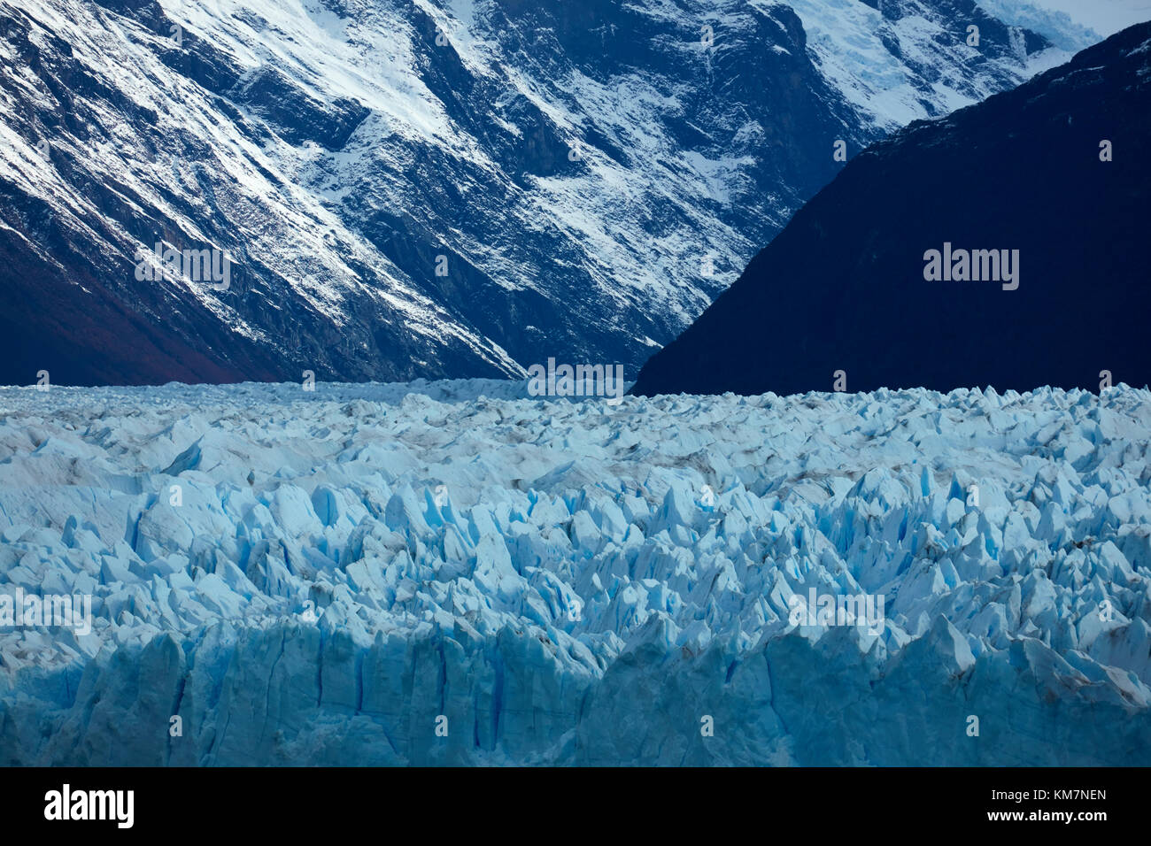 Terminal face of Perito Moreno Glacier, Parque Nacional Los Glaciares (World Heritage Area), Patagonia, Argentina, South America Stock Photo