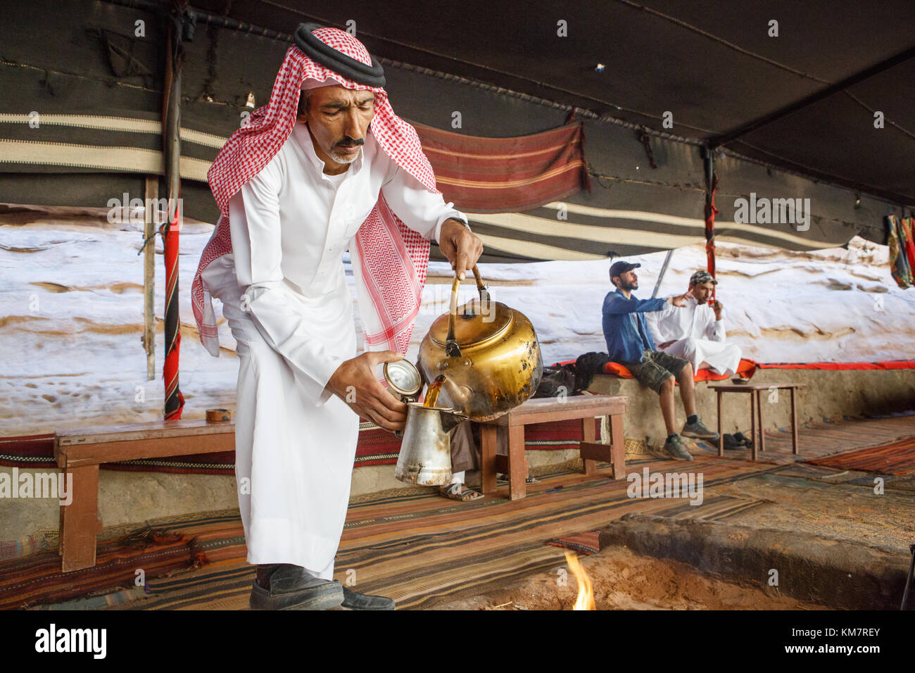 Experience the Bedouin life and hospitality in Wadi Rum, Jordan Stock Photo