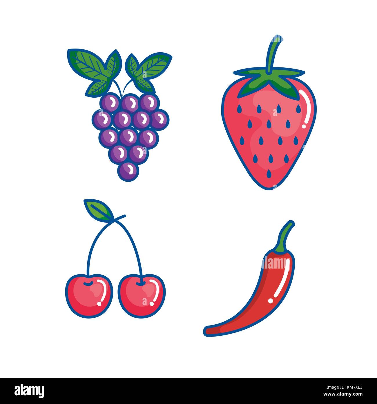 fruits and vegetables set icons vector illustration design Stock Vector ...