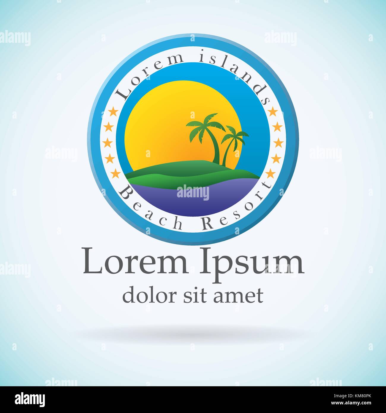 Palm trees and sun, beach resort logo design template. tropical island or  vacation icon Stock Vector Image \u0026 Art - Alamy, image size:1300x1390
