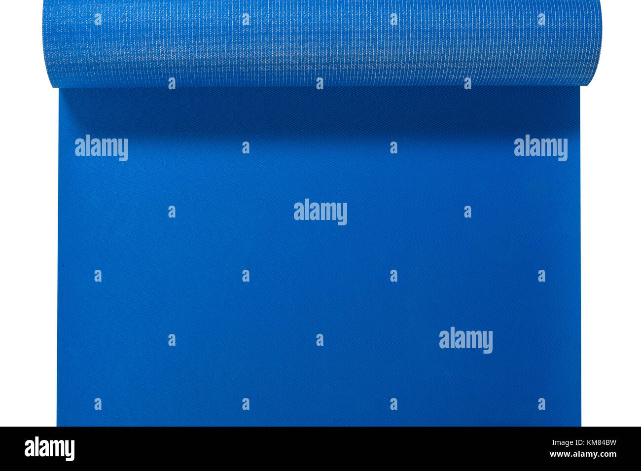 An Overhead View Of A Blue Yoga Mat Stock Photo